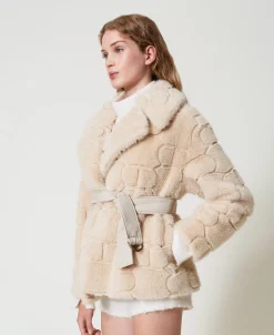 Manteau Court En Fausse Fourrure Avec Oval T