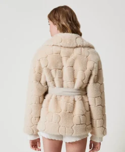Manteau Court En Fausse Fourrure Avec Oval T
