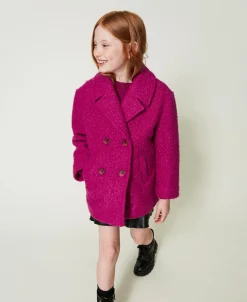Manteau Croisé En Drap Bouclette