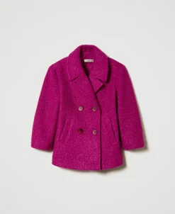 Manteau Croisé En Drap Bouclette