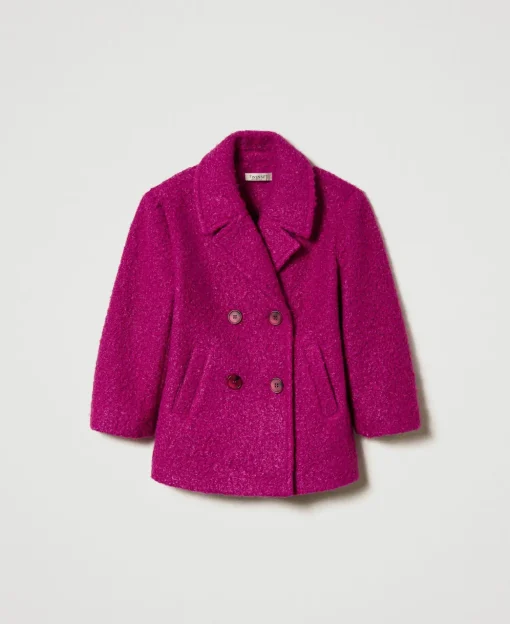 Manteau Croisé En Drap Bouclette