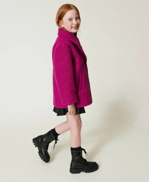 Manteau Croisé En Drap Bouclette