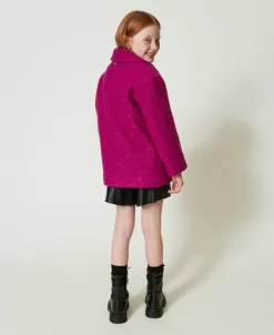 Manteau Croisé En Drap Bouclette
