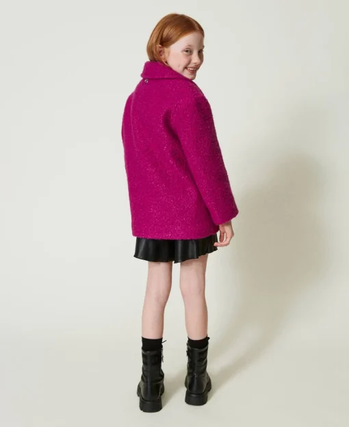 Manteau Croisé En Drap Bouclette
