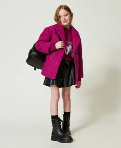 Manteau Croisé En Drap Bouclette