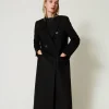 Manteau Droit En Laine Mélangée