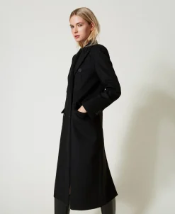 Manteau Droit En Laine Mélangée