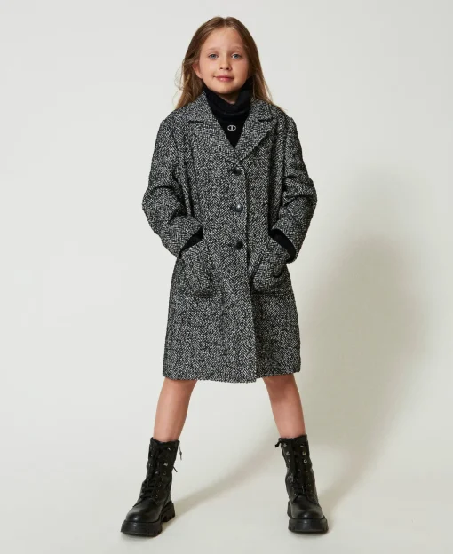 Manteau En Drap à Chevrons