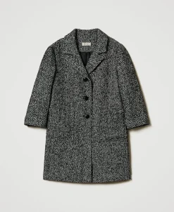 Manteau En Drap à Chevrons