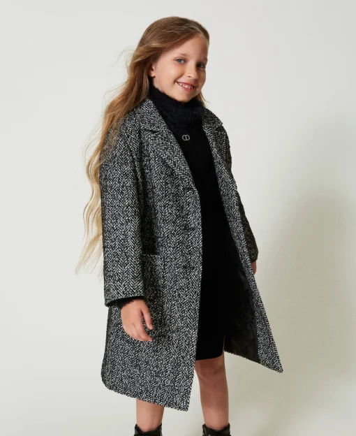 Manteau En Drap à Chevrons