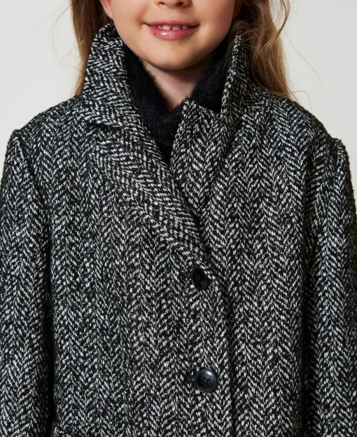 Manteau En Drap à Chevrons