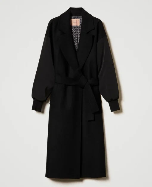 Manteau En Drap De Laine Mélangée