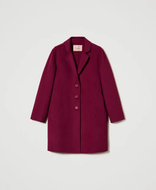 Manteau En Drap Double De Laine Mélangée