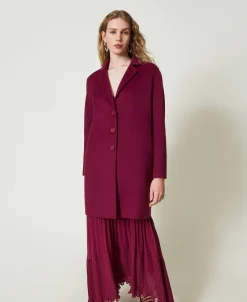 Manteau En Drap Double De Laine Mélangée