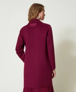 Manteau En Drap Double De Laine Mélangée