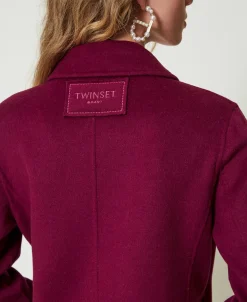 Manteau En Drap Double De Laine Mélangée