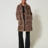 Manteau En Fausse Fourrure Avec Incrustations