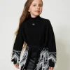 Manteau En Maille De Laine Mélangée Avec Franges