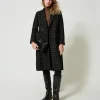 Manteau En Tissu Bouclé Avec Motif à Carreaux