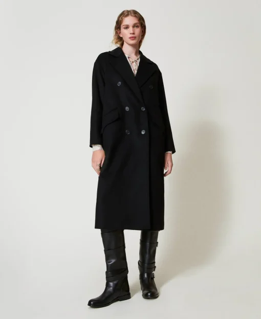 Manteau Fluide En Laine Mélangée