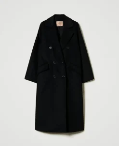 Manteau Fluide En Laine Mélangée