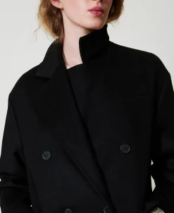 Manteau Fluide En Laine Mélangée