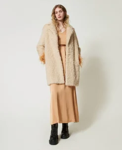 Manteau Mi-long En Fausse Fourrure