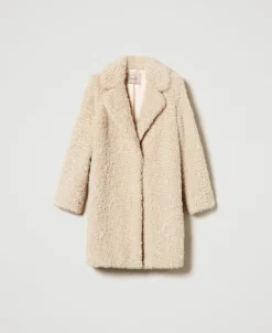 Manteau Mi-long En Fausse Fourrure