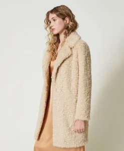 Manteau Mi-long En Fausse Fourrure