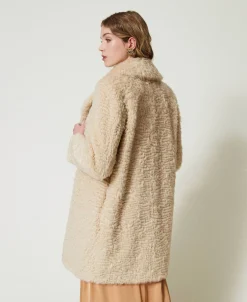 Manteau Mi-long En Fausse Fourrure