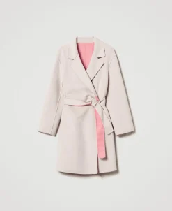 Manteau Réversible MYFO En Drap De Laine Mélangée