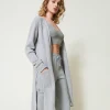 Maxi Cardigan En Mélange De Laine Et Lurex