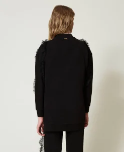 Maxi Sweat-shirt Avec Volants En Tulle