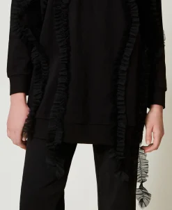 Maxi Sweat-shirt Avec Volants En Tulle