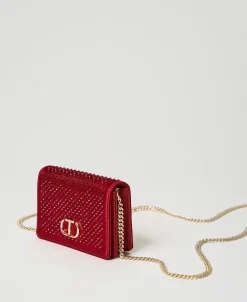 Mini Sac à Bandoulière En Satin Avec Strass