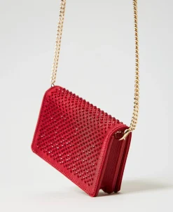 Mini Sac à Bandoulière En Satin Avec Strass