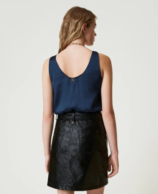 Mini-jupe Effet Cuir Avec Ceinture