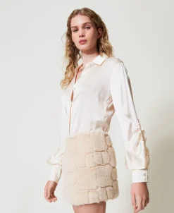 Mini-jupe En Fausse Fourrure Avec Oval T