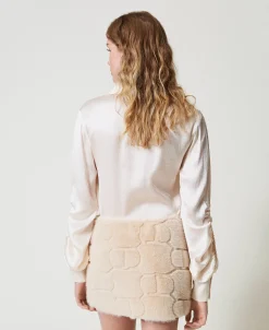 Mini-jupe En Fausse Fourrure Avec Oval T