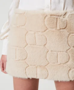 Mini-jupe En Fausse Fourrure Avec Oval T