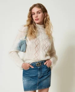 Mini-jupe En Jean Avec Ceinture