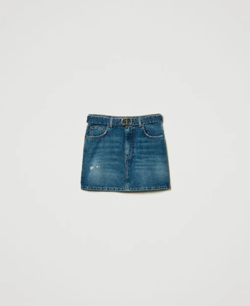 Mini-jupe En Jean Avec Ceinture