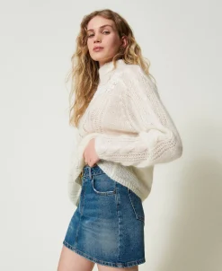 Mini-jupe En Jean Avec Ceinture