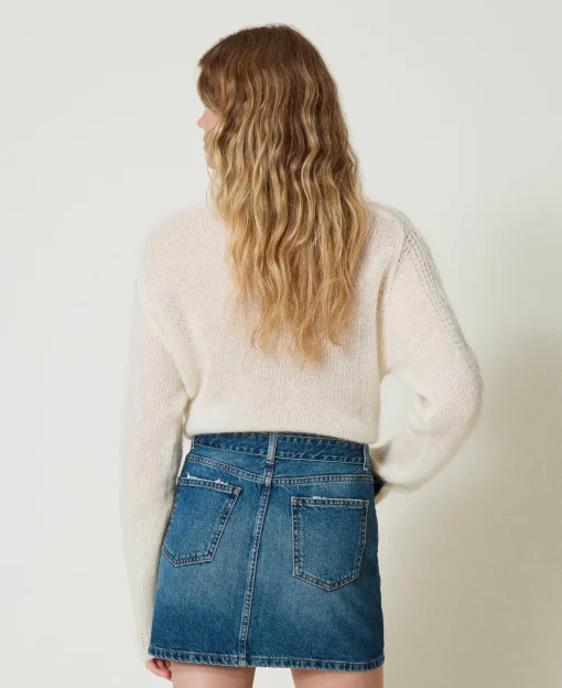 Mini-jupe En Jean Avec Ceinture