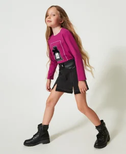 Mini-jupe En Jean Avec Fentes