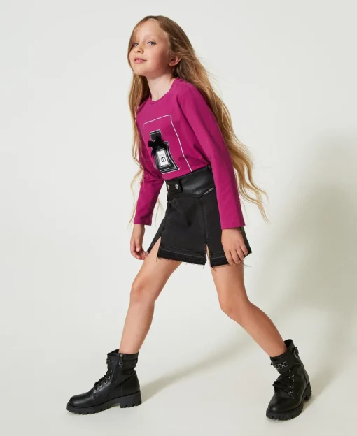 Mini-jupe En Jean Avec Fentes