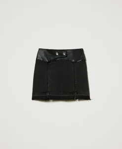 Mini-jupe En Jean Avec Fentes