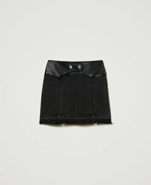 Mini-jupe En Jean Avec Fentes