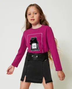 Mini-jupe En Jean Avec Fentes