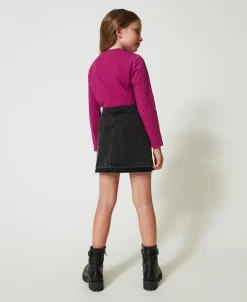 Mini-jupe En Jean Avec Fentes